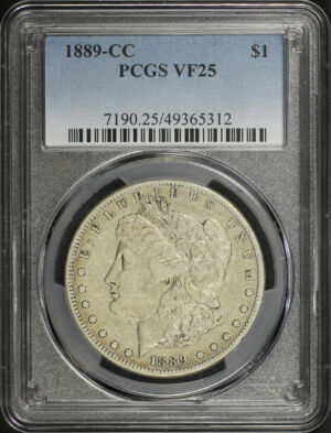 Obverse of this 1889-CC Morgan Dollar PCGS VF-25