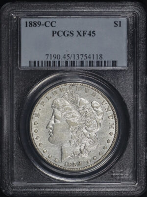 Obverse of this 1889-CC Morgan Dollar PCGS XF-45
