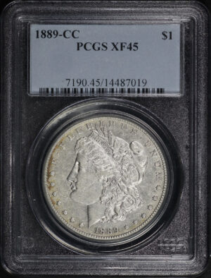 Obverse of this 1889-CC Morgan Dollar PCGS XF-45