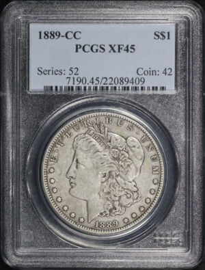 Obverse of this 1889-CC Morgan Dollar PCGS XF-45
