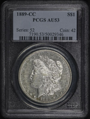 Obverse of this 1889-CC Morgan Dollar PCGS AU-53