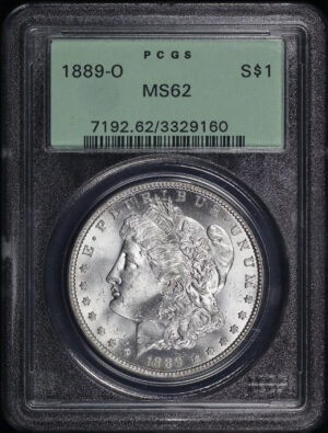 Obverse of this 1889-O Morgan Dollar PCGS MS-62 Old Green Holder