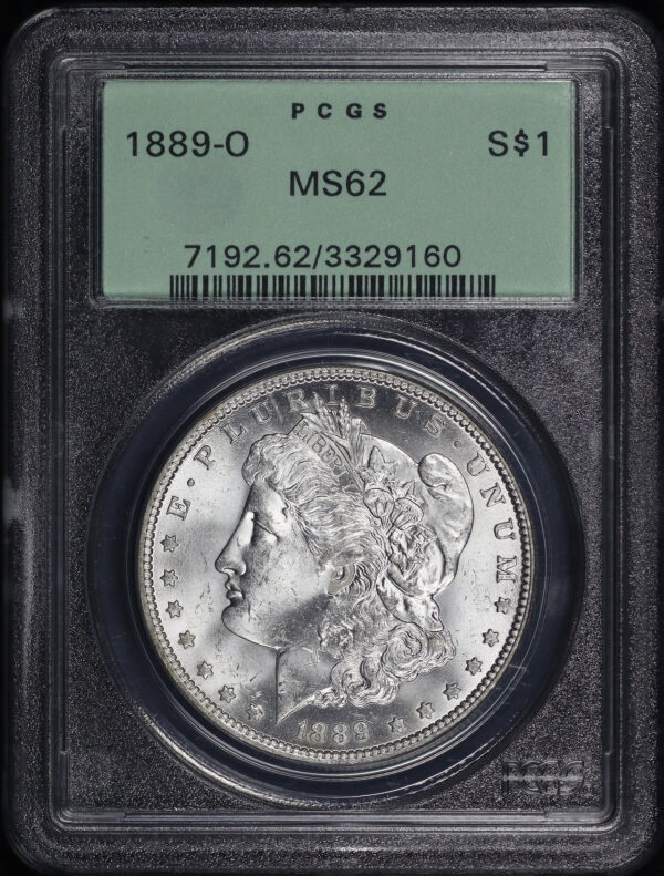 Obverse of this 1889-O Morgan Dollar PCGS MS-62 Old Green Holder
