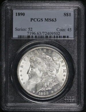 Obverse of this 1890 Morgan Dollar PCGS MS-63