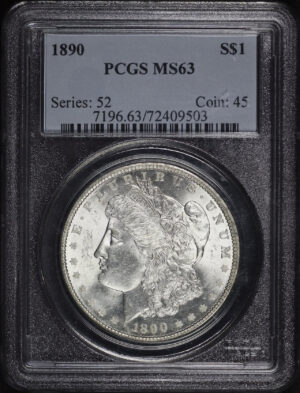 Obverse of this 1890 Morgan Dollar PCGS MS-63