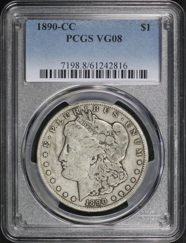 Obverse of this 1890-CC Morgan Dollar PCGS VG-08