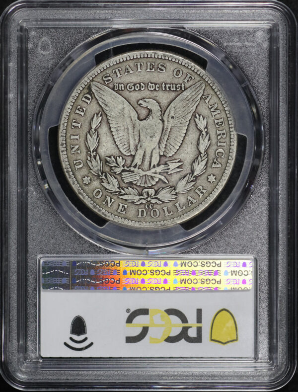 Reverse of this 1890-CC Morgan Dollar PCGS F-15