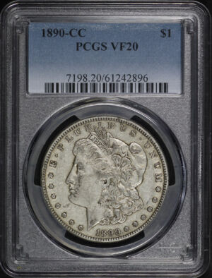 Obverse of this 1890-CC Morgan Dollar PCGS VF-20