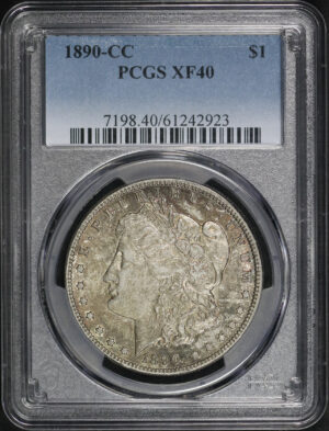 Obverse of this 1890-CC Morgan Dollar PCGS XF-40