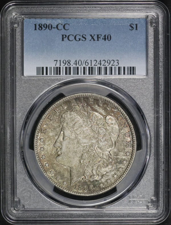Obverse of this 1890-CC Morgan Dollar PCGS XF-40