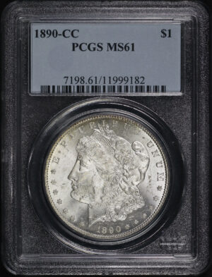 Obverse of this 1890-CC Morgan Dollar PCGS MS-61