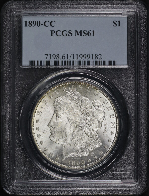 Obverse of this 1890-CC Morgan Dollar PCGS MS-61