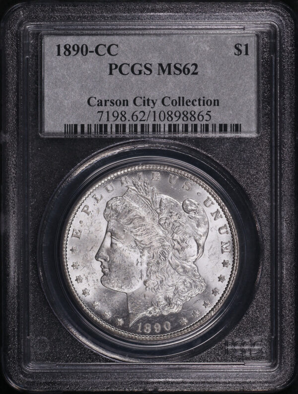 Obverse of this 1890-CC Morgan Dollar PCGS MS-62 Carson City Collection