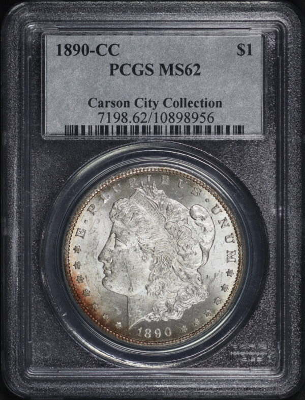 Obverse of this 1890-CC Morgan Dollar PCGS MS-62 Carson City Collection 