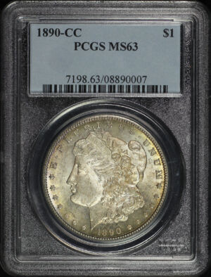 Obverse of this 1890-CC Morgan Dollar PCGS MS-63