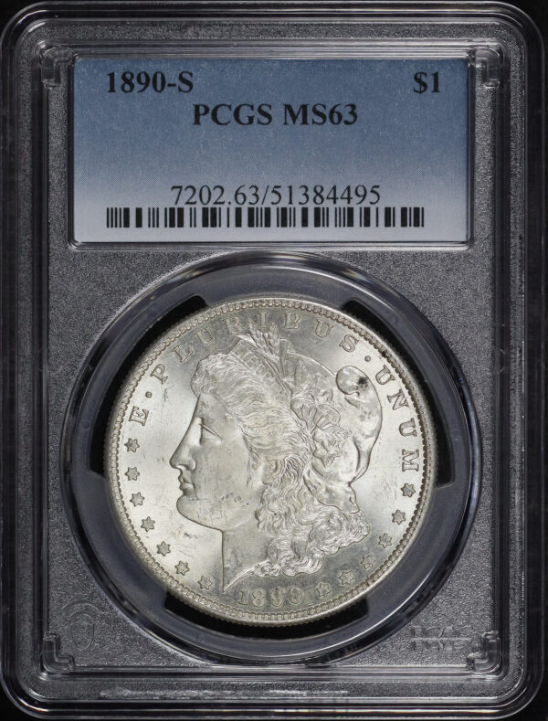 Obverse of this 1890-S Morgan Dollar PCGS MS-63