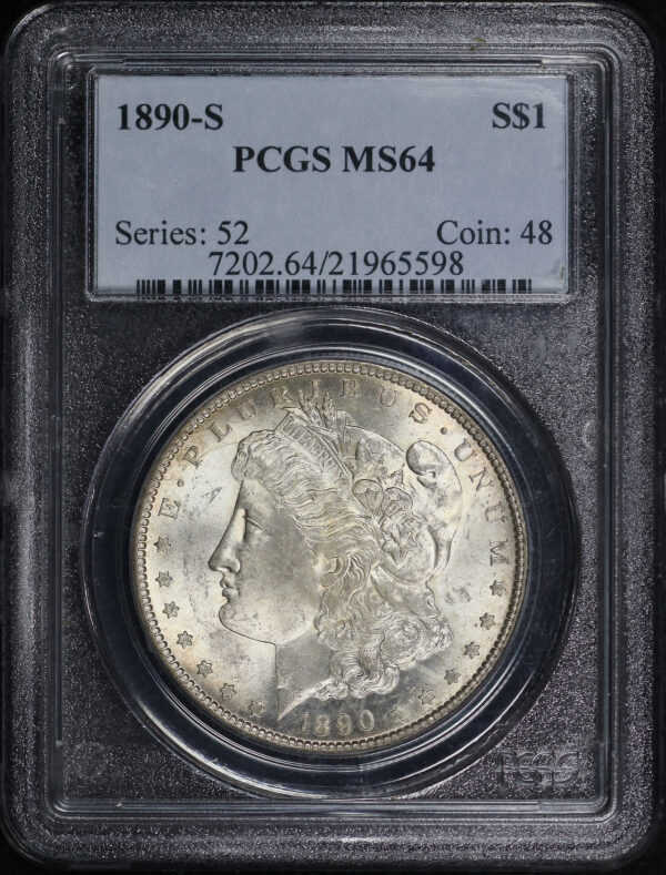 Obverse of this 1890-S Morgan Dollar PCGS MS-64