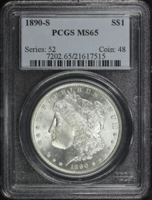Obverse of this 1890-S Morgan Dollar PCGS MS-65