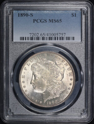Obverse of this 1890-S Morgan Dollar PCGS MS-65
