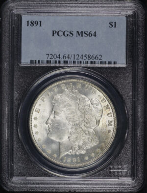 Obverse of this 1891 Morgan Dollar PCGS MS-64