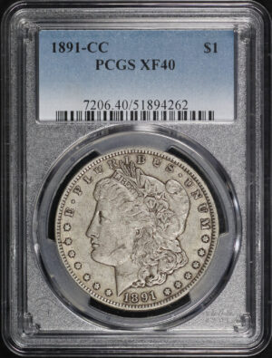 Obverse of this 1891-CC Morgan Dollar PCGS XF-40