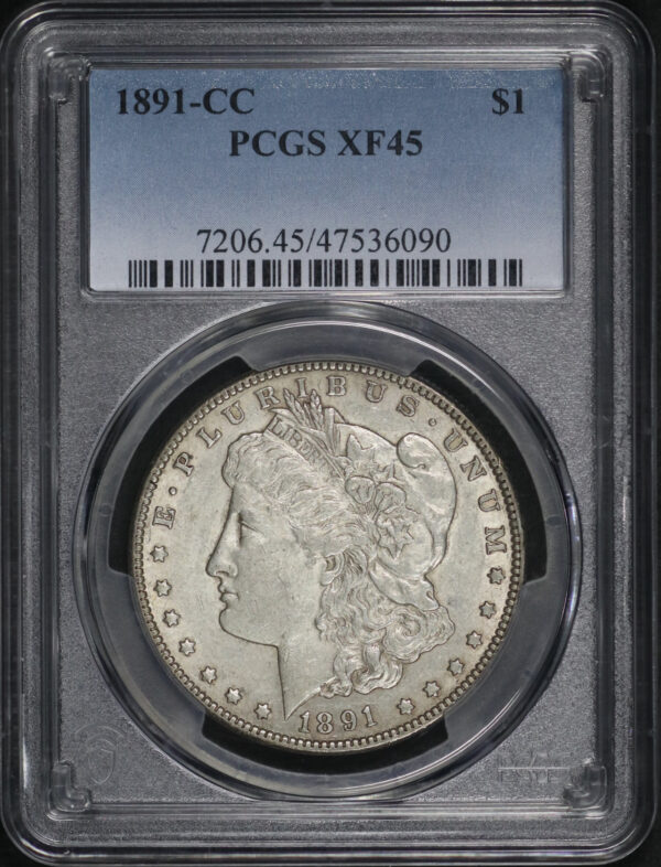 Obverse of this 1891-CC Morgan Dollar PCGS XF-45