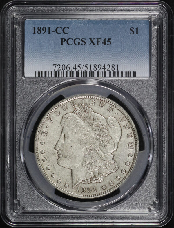 Obverse of this 1891-CC Morgan Dollar PCGS XF-45