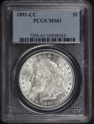 Obverse of this 1891-CC Morgan Dollar PCGS MS-61