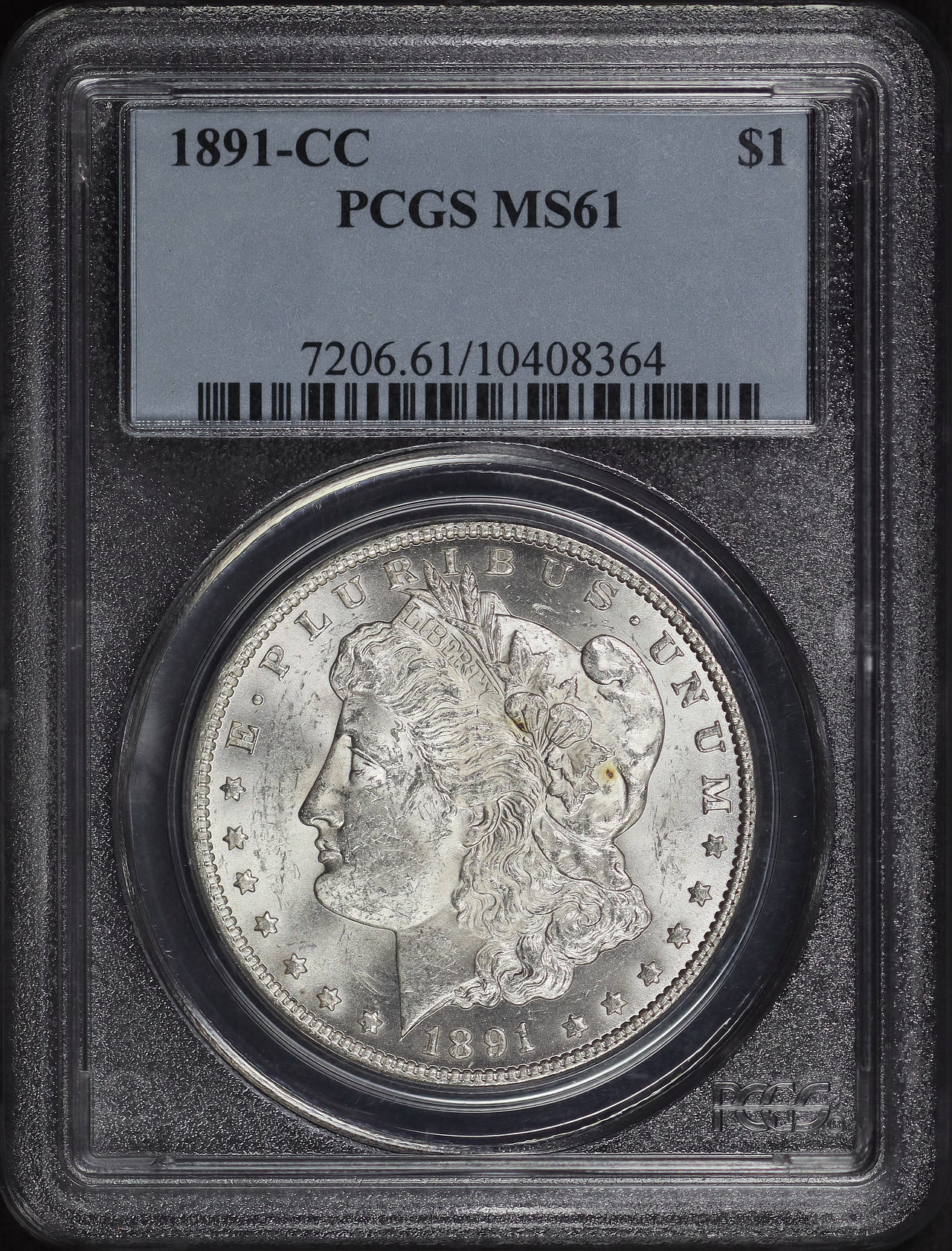 Obverse of this 1891-CC Morgan Dollar PCGS MS-61