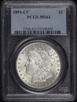 Obverse of this 1891-CC Morgan Dollar PCGS MS-61