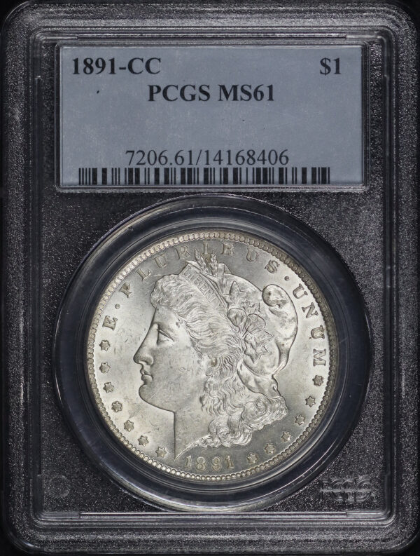 Obverse of this 1891-CC Morgan Dollar PCGS MS-61