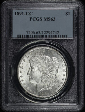 Obverse of this 1891-CC Morgan Dollar PCGS MS-63