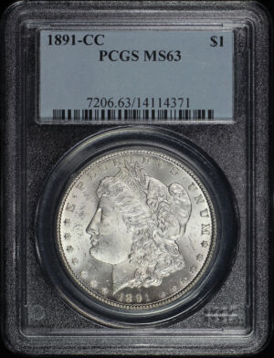 Obverse of this 1891-CC Morgan Dollar PCGS MS-63