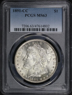 Obverse of this 1891-CC Morgan Dollar PCGS MS-63