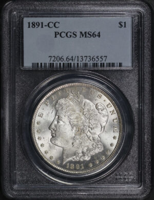 Obverse of this 1891-CC Morgan Dollar PCGS MS-64