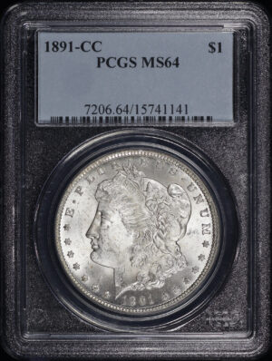 Obverse of this 1891-CC Morgan Dollar PCGS MS-64