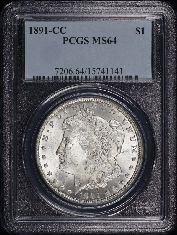 Obverse of this 1891-CC Morgan Dollar PCGS MS-64
