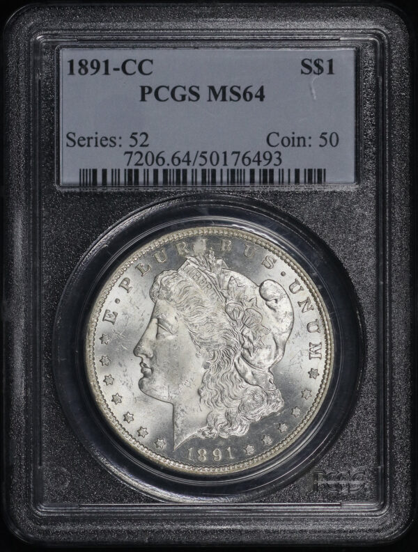 Obverse of this 1891-CC Morgan Dollar PCGS MS-64