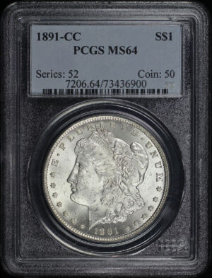 Obverse of this 1891-CC Morgan Dollar PCGS MS-64