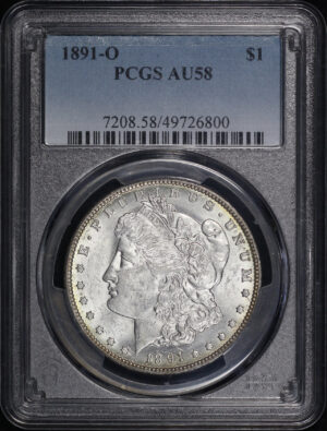 Obverse of this 1891-O Morgan Dollar PCGS AU-58