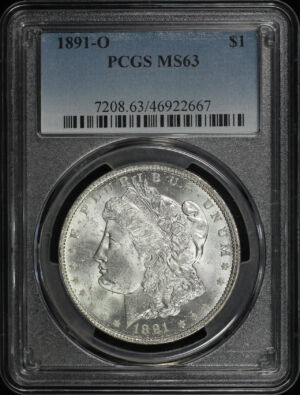 Obverse of this 1891-O Morgan Dollar PCGS MS-63