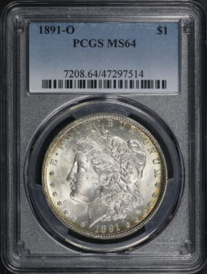 Obverse of this 1891-O Morgan Dollar PCGS MS-64