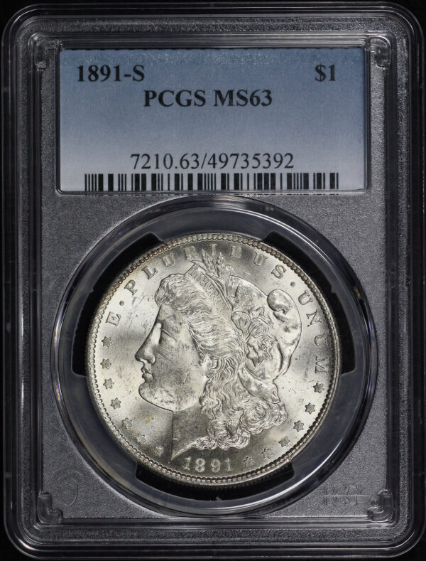 Obverse of this 1891-S Morgan Dollar PCGS MS-63