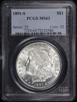 Obverse of this 1891-S Morgan Dollar PCGS MS-63