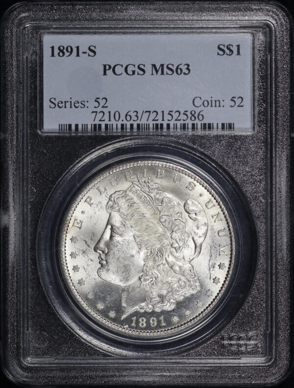 Obverse of this 1891-S Morgan Dollar PCGS MS-63