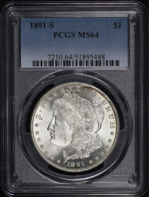 Obverse of this 1891-S Morgan Dollar PCGS MS-64