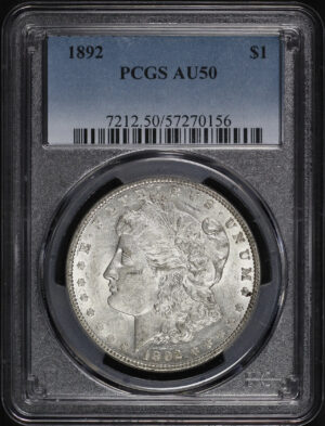 Obverse of this 1892 Morgan Dollar PCGS AU-50