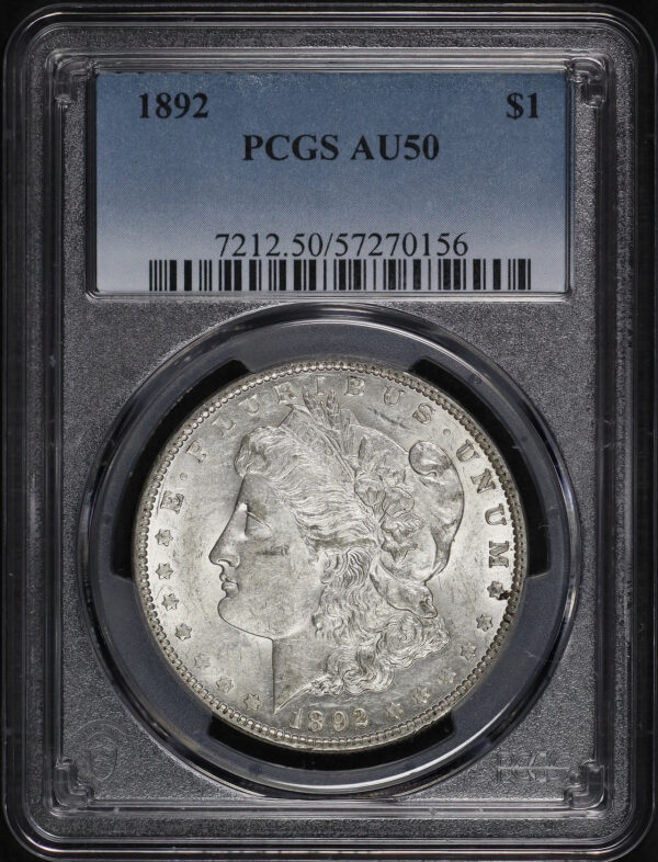 Obverse of this 1892 Morgan Dollar PCGS AU-50