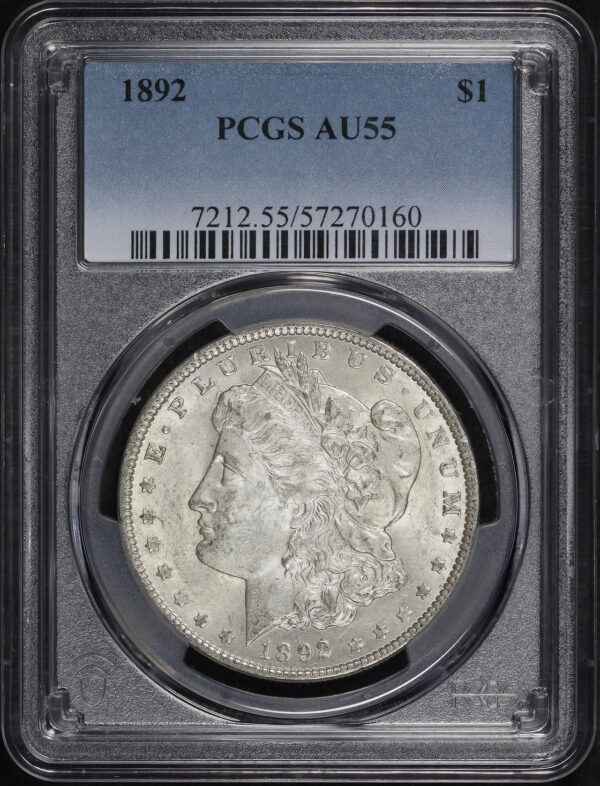 Obverse of this 1892 Morgan Dollar PCGS AU-55