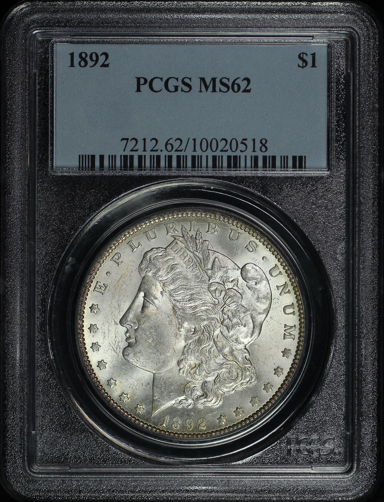 Obverse of this 1892 Morgan Dollar PCGS MS-62